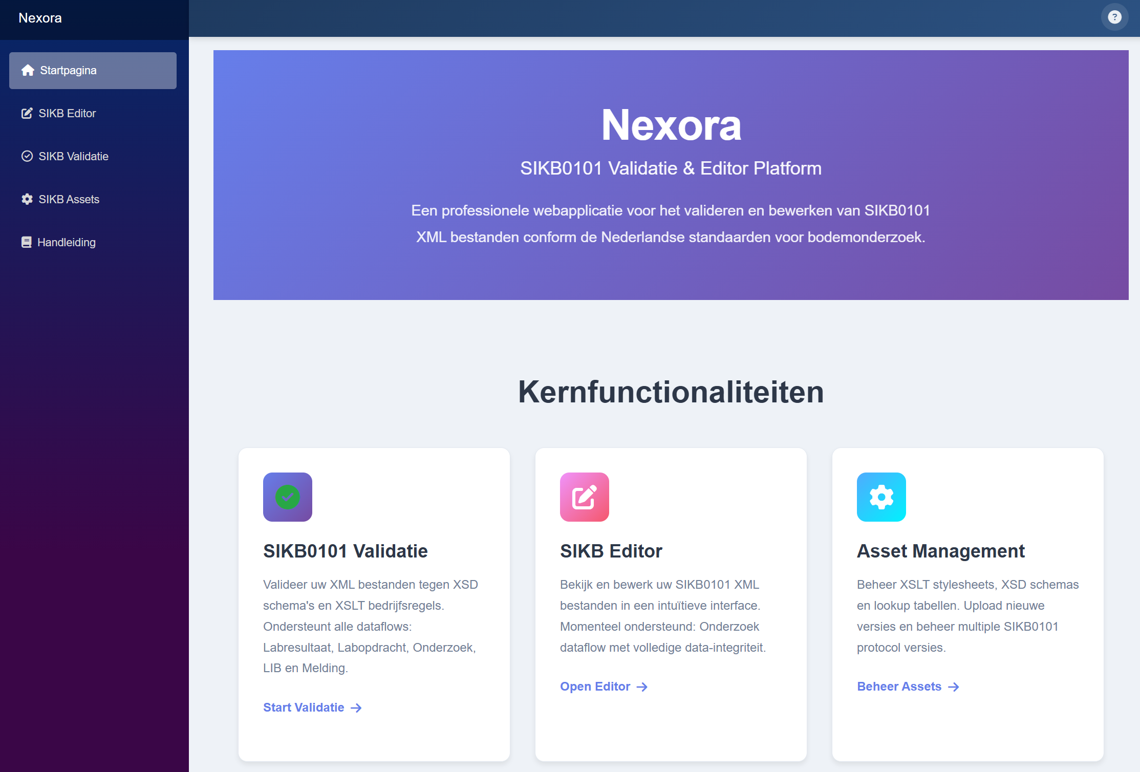 Nexora startpagina